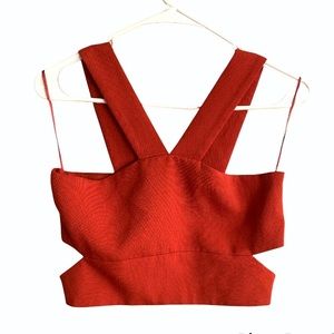 Missguided Strappy Cropped Tank Top in Rust